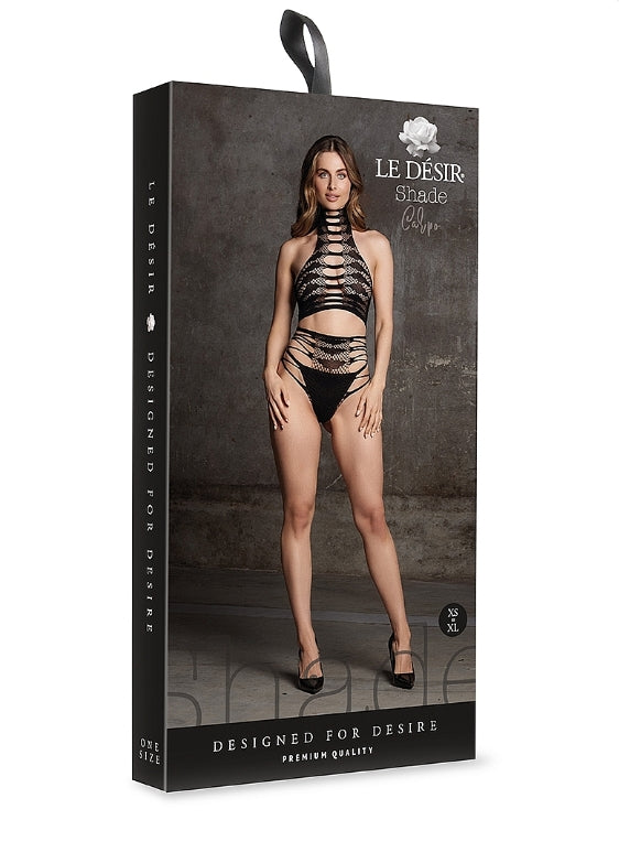 Le' Desir Shade Carpo Two Piece with Turtleneck, Crop Top and Panty - Club X