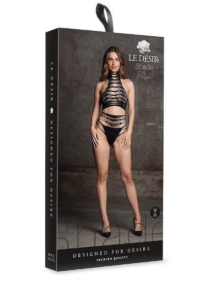 Le' Desir Shade Carpo Two Piece with Turtleneck, Crop Top and Panty - Club X