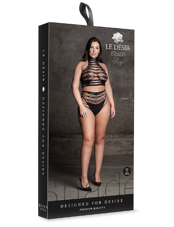 Le' Desir Shade Carpo Two Piece with Turtleneck, Crop Top and Panty - Club X