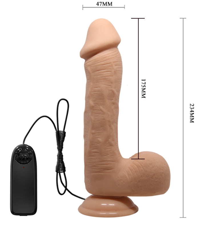 Beautiful Encounter Vibrating Johnson 9.2" with Suction Base Dildo - Club X